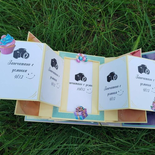 Handmade scrapbook album with pop-up elements "My Unforgettable Birthday" new