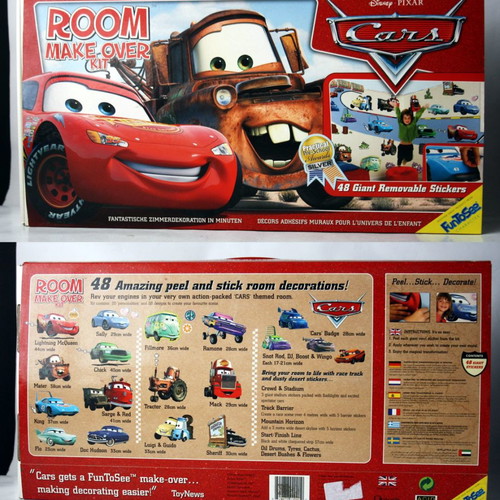 Cars 48 large wall stickers make over kit FunToSee 2007 new