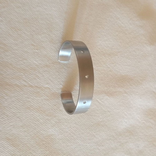 Steel bracelet like new with satin finish and stones