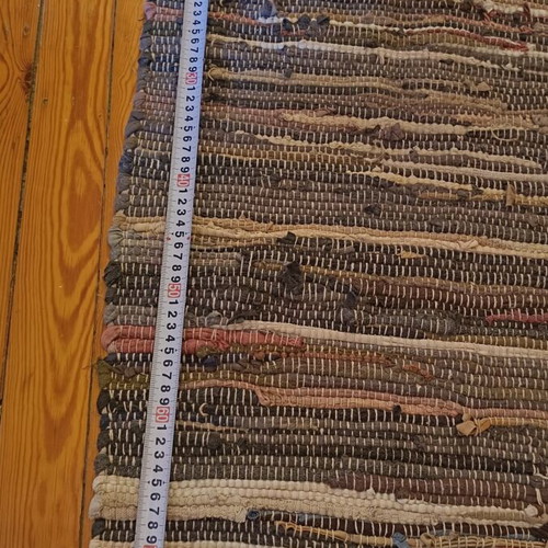Set of 5 Rag Rugs like new, colorful and dark strips