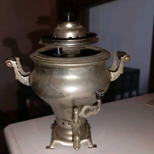 Russian samovar used, decorative and handmade