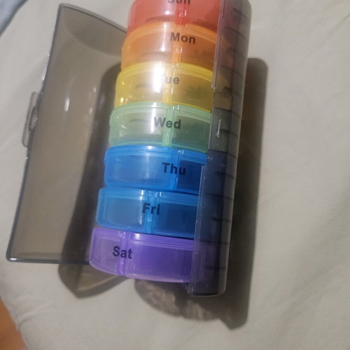 Weekly Pill Organizer with 2 Slots per Day like new