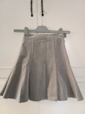 Girls' flared midi skirt used, gray, size XS for 11-12 years