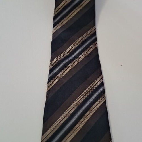 Napoleone silk tie brown striped like new
