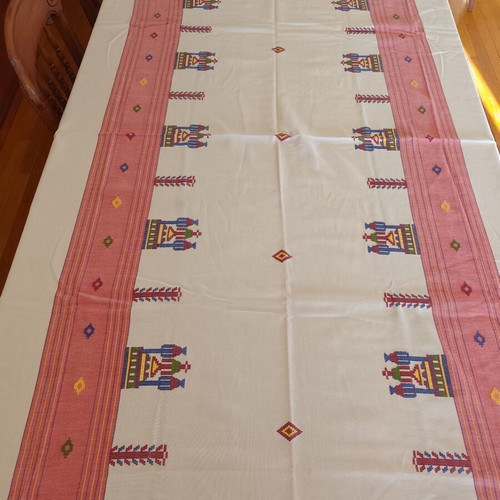 Handmade Cretan Woven Tablecloth 160x150 cm like new