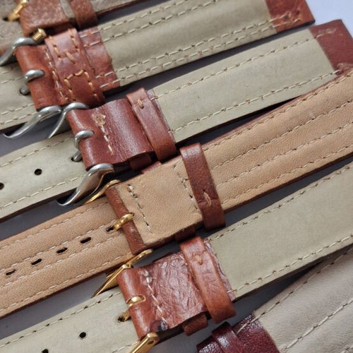 Luxury leather watch straps set of 8, like new, 18 mm and 20 mm