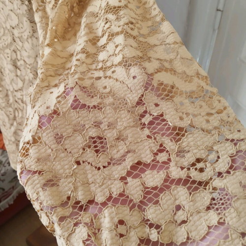 Lace jacket used, size large, beige brown