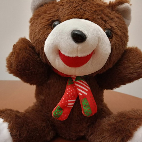 Argoodaki Plush Bear with Red Scarf like new