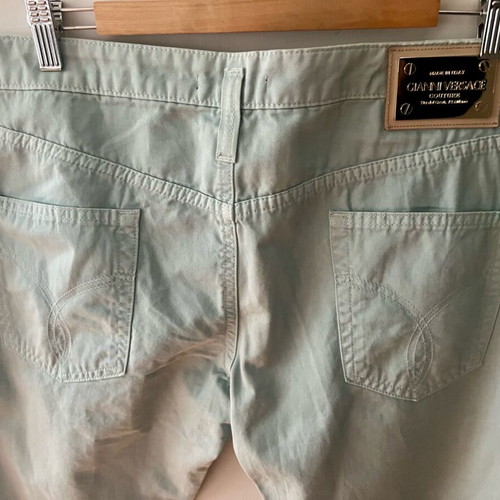 Gianni Versace Straight Leg Pants Light Mint Green New