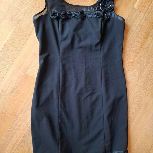 Black mini dress GRAMA like new, georgette sequin