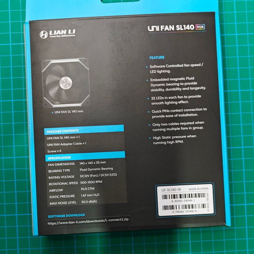 Lian Li Uni SL140 ARGB fan black new