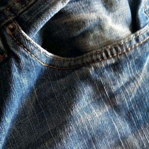 Branded men's denim bermuda shorts
