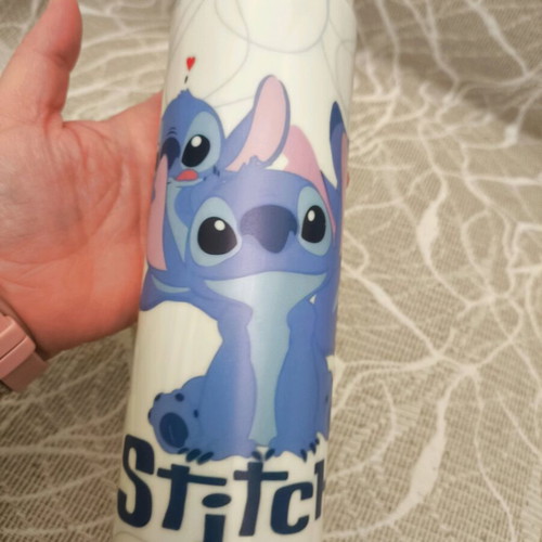 Stitch Disney plastic water bottle with straw, new, 800ml