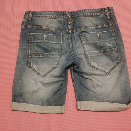 Men's denim bermuda shorts used, size L, blue