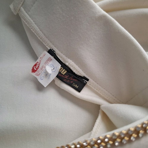 Be You mini evening dress with open back, size S/M, white and gold