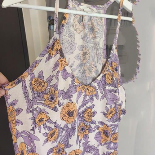 H&M Purple Floral Sleeveless Tank Top Dress, Size XS