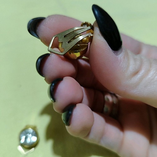 Earrings with clips like new, gold and silver color