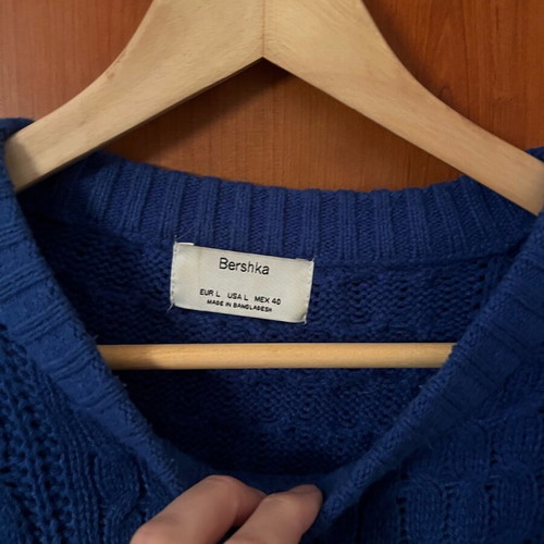Μάλλινο Zara μπλε πουλόβερ μέγεθος L καινούργιο