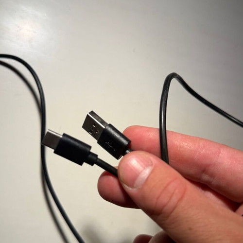 Long USB to USB Type-C Charging Cable Black