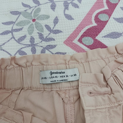 Stradivarius high-waisted pants with elastic mom fit, soft pink, like new