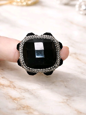 Large massive Mango women's ring used, silver