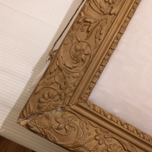 Antique carved wooden frame used, 1930s decade