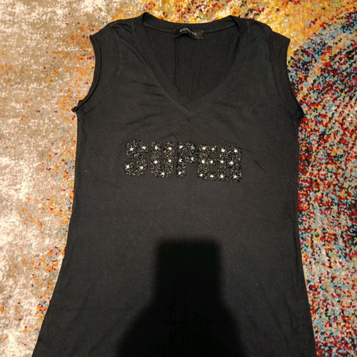 Sleeveless black top with rhinestones size Medium like new