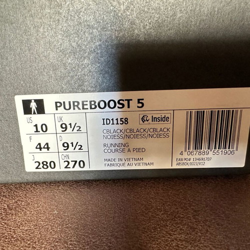 Adidas Pureboost 5 running shoes size 44, like new