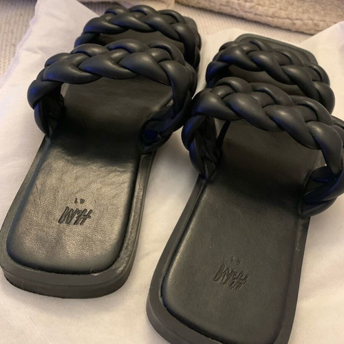 H&M black sandals like new, size 41, braided faux leather