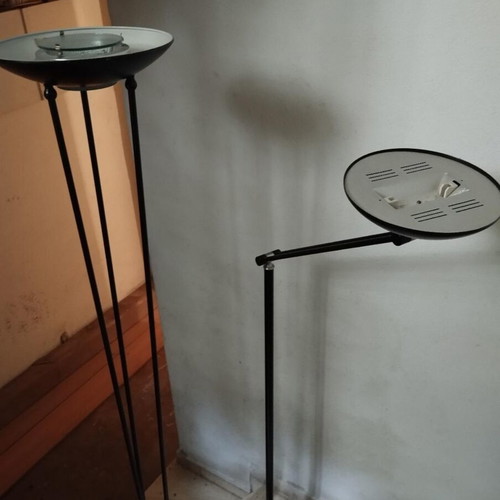 Floor lamps with dimmer, set of 2, black, like new