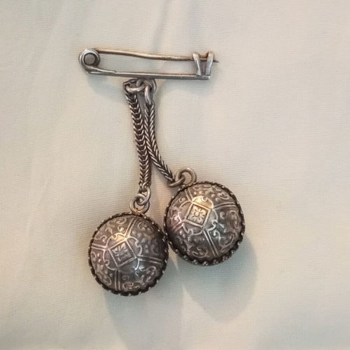 Silver pin old used, traditional, solid silver