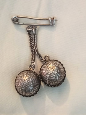 Silver pin old used, traditional, solid silver