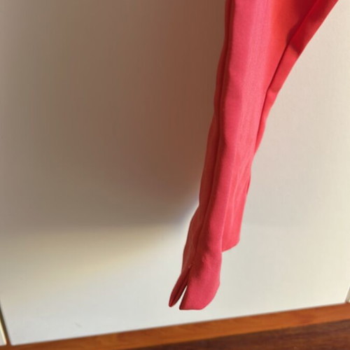 Red pants Stradivarius with cream belt like new, EU 40