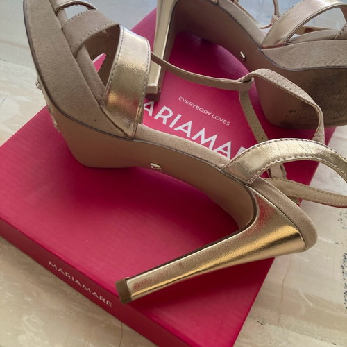Mariamare sandals 12cm heel size 40 pink gold like new