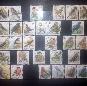 Βέλγιο πτηνα ασφραγιστα γραμματόσημα