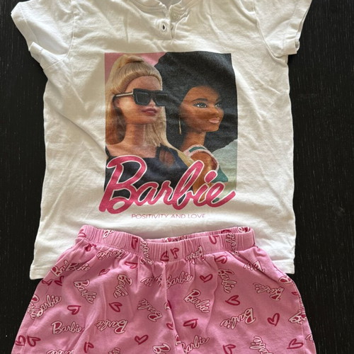 Barbie pajama set like new, size 128 cm, pink