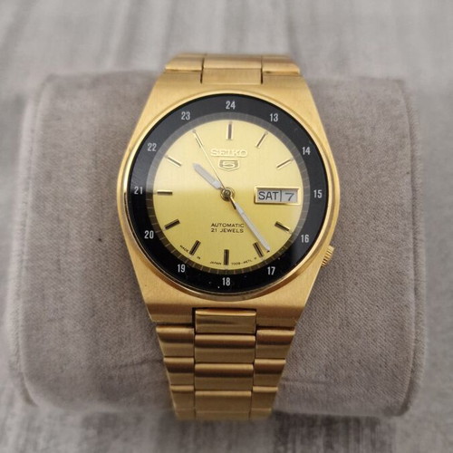Seiko 5 vintage gold automatic Railway watch new