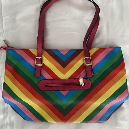 Rainbow Stripe Tote Bag Valentino Garavani style used