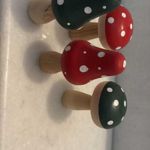 Wooden mushrooms, 10cm and 12cm