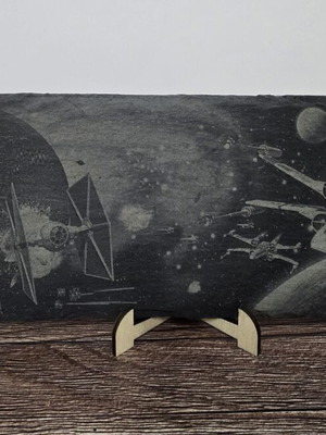 Engraved Star Wars volcanic plaque new, 30x10 cm
