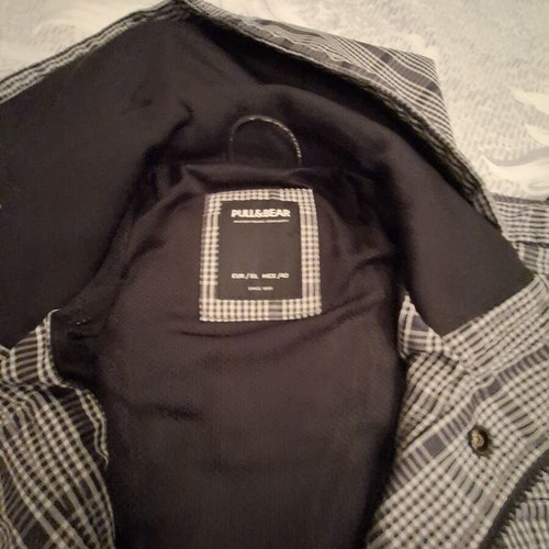 Pull & Bear men's jacket with hood, size XL, like new, checkered