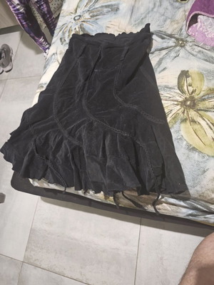 Corduroy skirt black new, size L 40 12