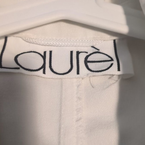 Laurel white long jacket like new with 4 buttons and embroidered pocket