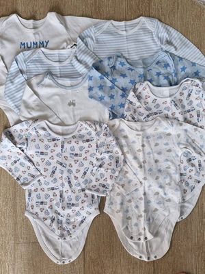 Long-sleeve bodysuits used, set of 8, 2-3 years old