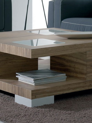 Coffee table att-002 walnut wood with white lacquer new