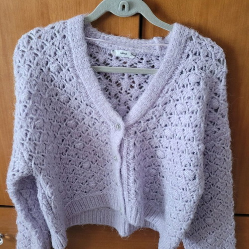 Mango lilac knitted cardigan with rhinestones oversized like new