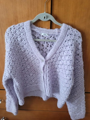 Mango lilac knitted cardigan with rhinestones oversized like new