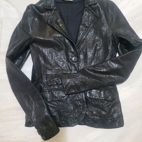 DKNY leather blazer like new, size Small, black