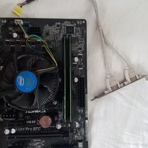 ASRock H81 Pro BTC R2.0 motherboard used with Intel Celeron G3420 CPU and 4GB DDR3 RAM