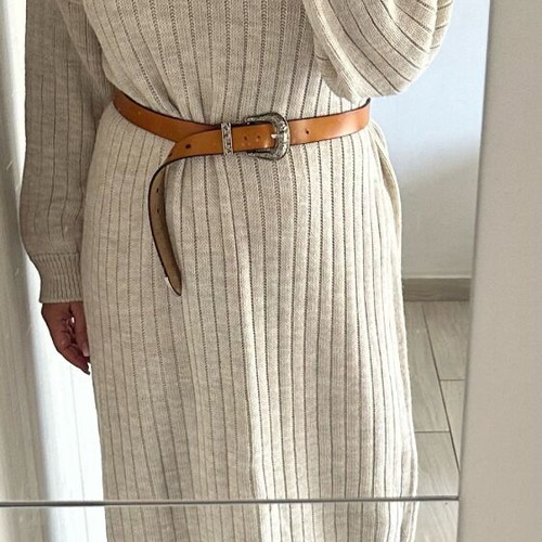 Knitted dress like new, beige, sizes M-L-XL